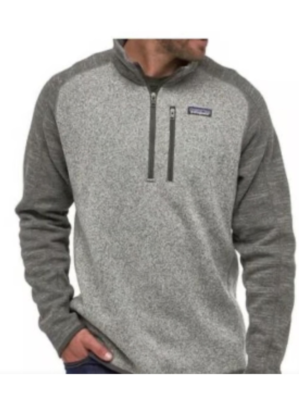 Patagonia Men's Heather Gray Quarter-Zip Worn Wear Fleece Pullover Sz Medium